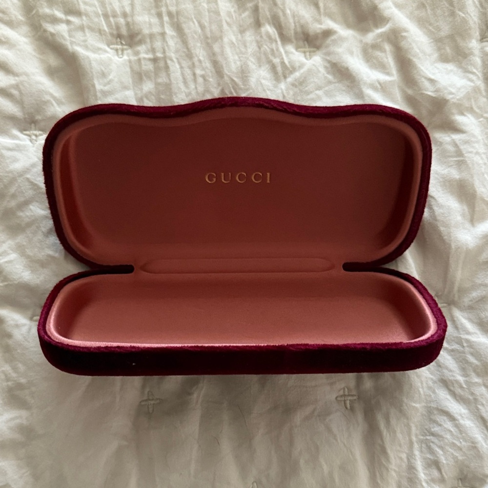 Gucci Burgundy Velvet Eyeglass Case